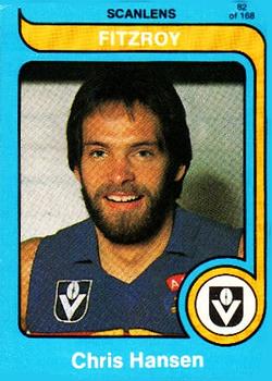 1980 Scanlens VFL #82 Chris Hansen Front
